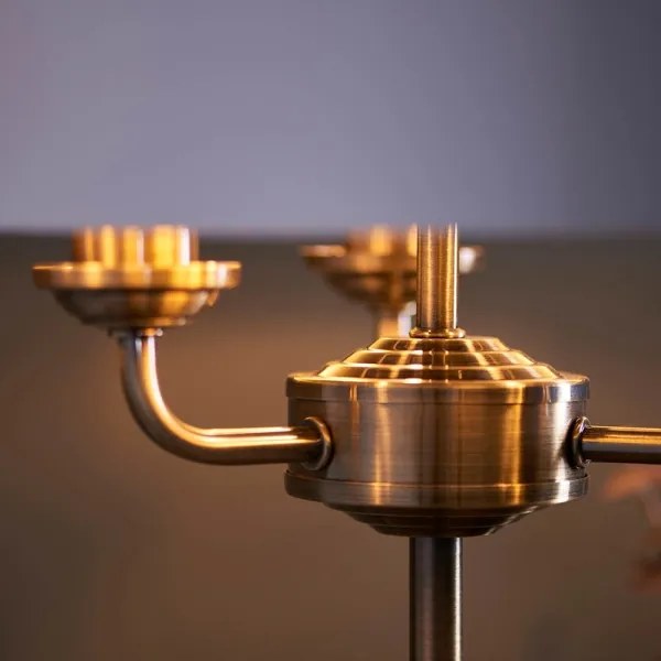 Endon 98932 - Asztali lámpa HIGHCLERE 3xE14/18W/230V fehér/sárgaréz átm. 32 cm