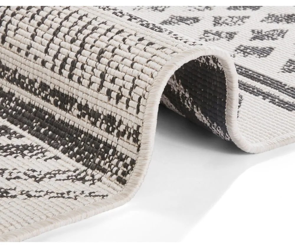 Biri fekete-krémszínű kültéri szőnyeg, 80 x 250 cm - NORTHRUGS