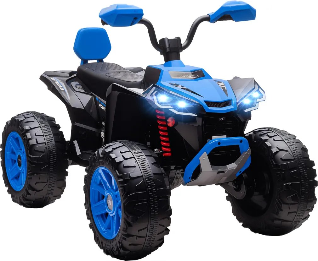 AIYAPLAY Elektromos gyermek quad, 24 V-os elektromos jármű 4 kerékkel, fényszórókkal, USB porttal, MP3, kék