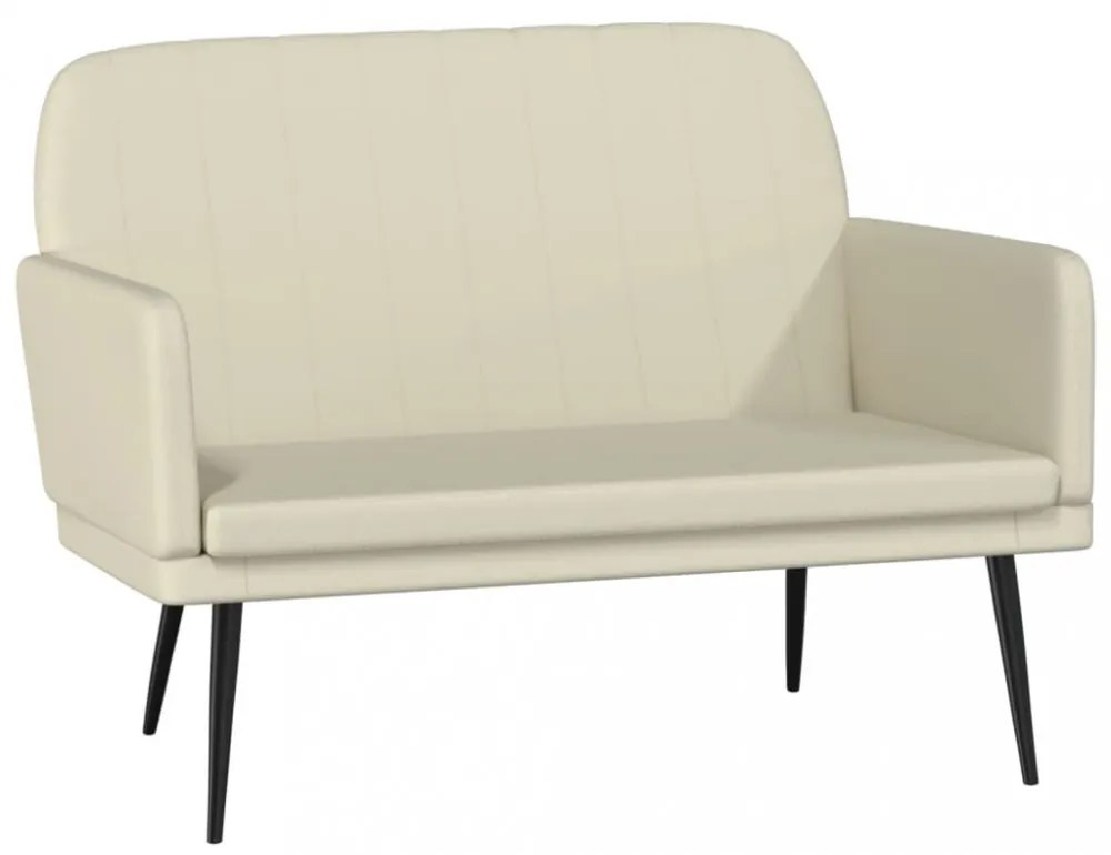 krémszínű műbőr pad 107 x 80 x 81 cm