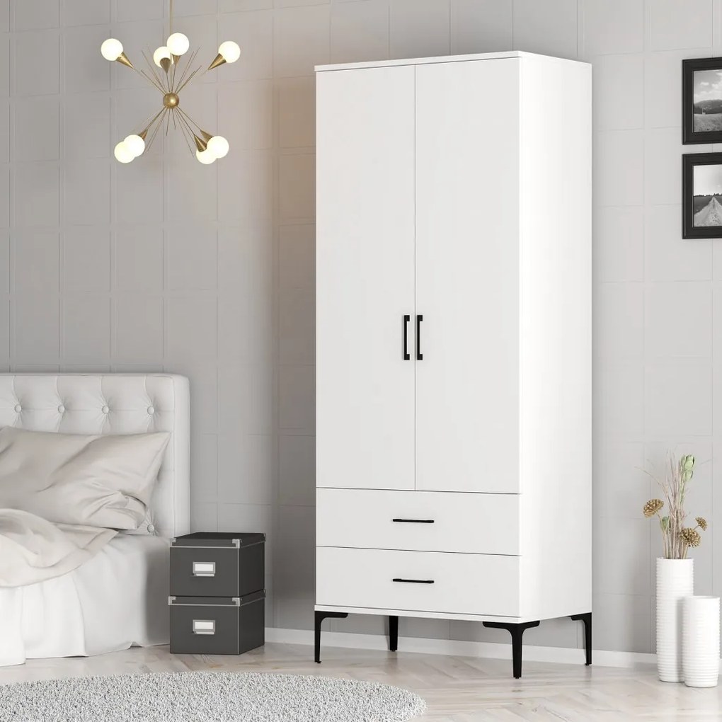 Kumsal gardróbszekrény, fehér, 80 cm – TR845HCT5418