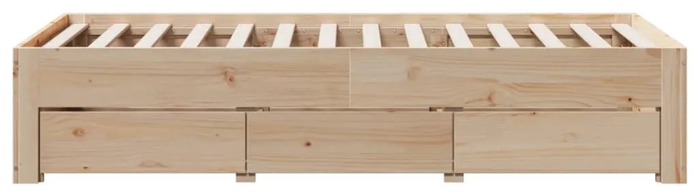tömör fenyőfa fiókos ágykeret matrac nélkül 90 x 190 cm