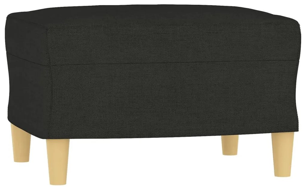fekete szövet kanapéfotel lábtartóval 60 cm
