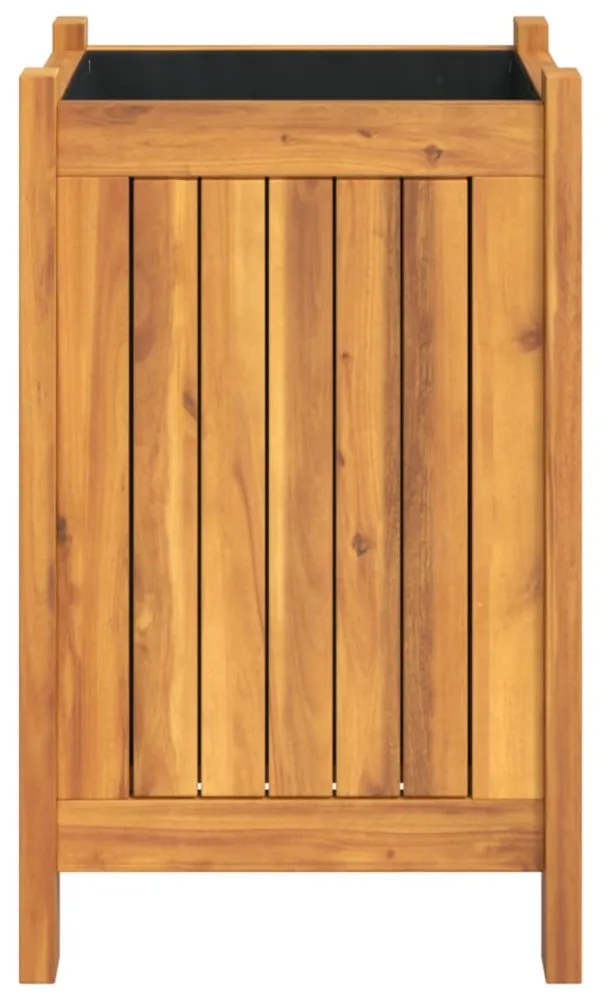 tömör akácfa kerti virágtartó béléssel 31 x 31 x 50 cm