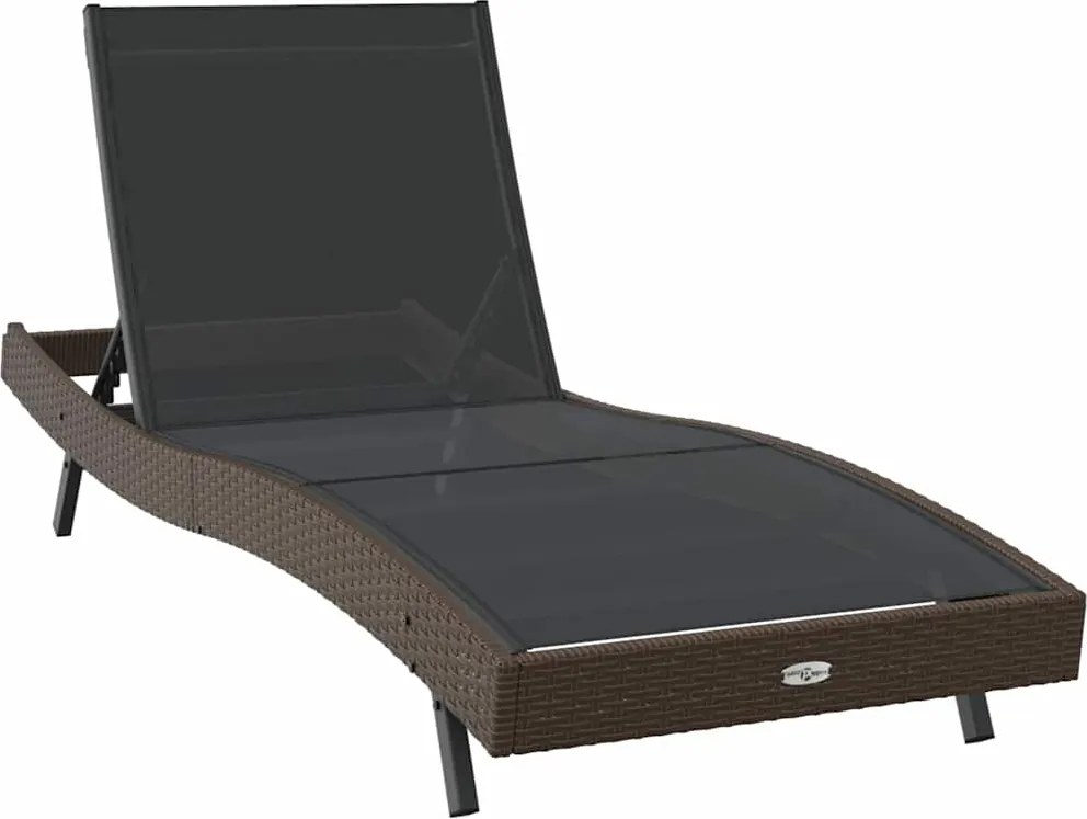 vidaXL Napozó 197 x 70 x 82 cm polirattan