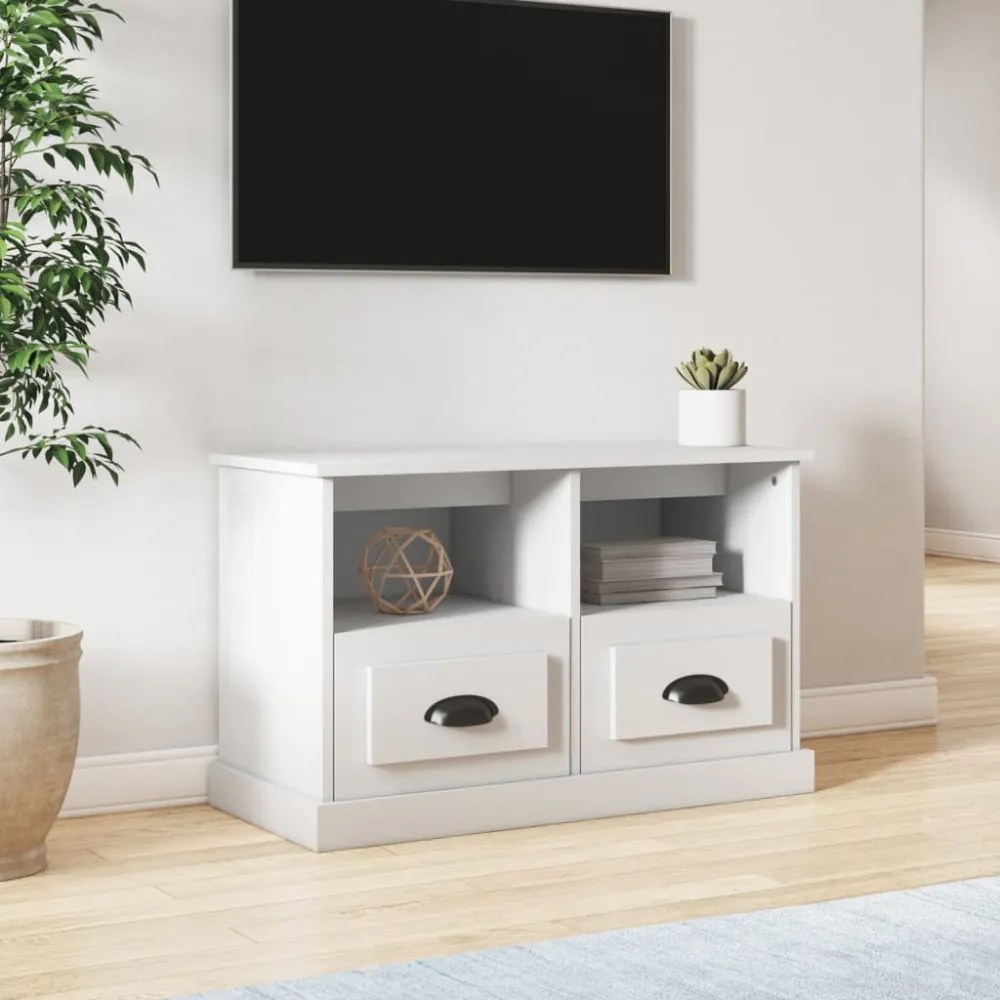 fehér szerelt fa TV-szekrény 80 x 35 x 50 cm