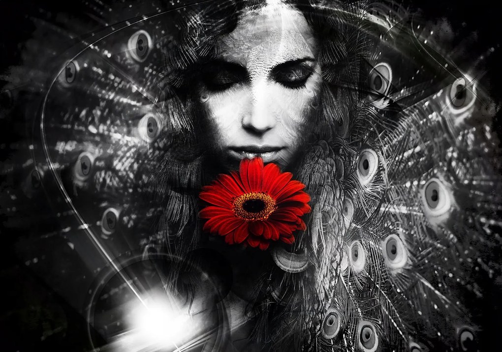 Fotótapéta Nő Paw Gerbera Vinyl absztrakt 254x184 +ragasztó