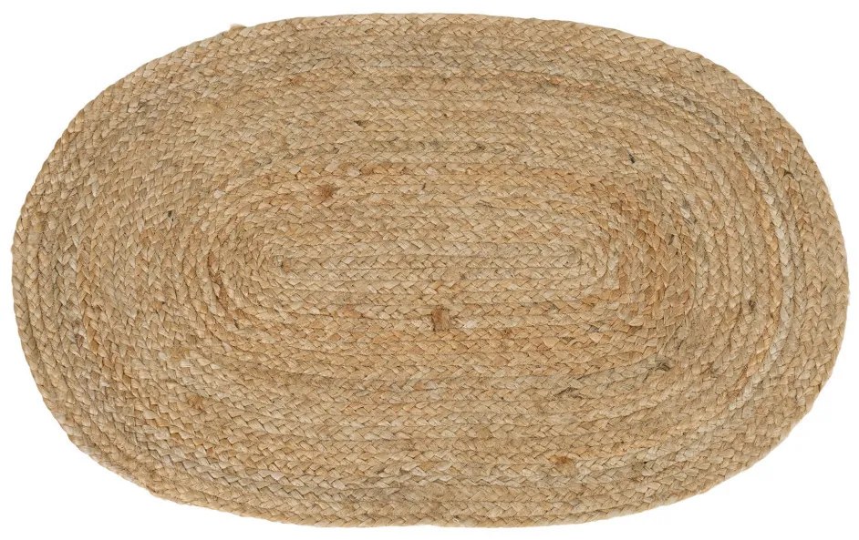 Bombay lábtörlő - Juta kötött, natúr, ovális 50x80 cm