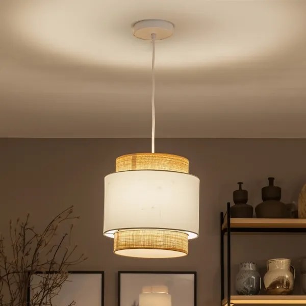 Brilagi - Kábeles LED függőlámpa CERIA 1xE27/40W/230V, átm. 30 cm, bézs/fehér