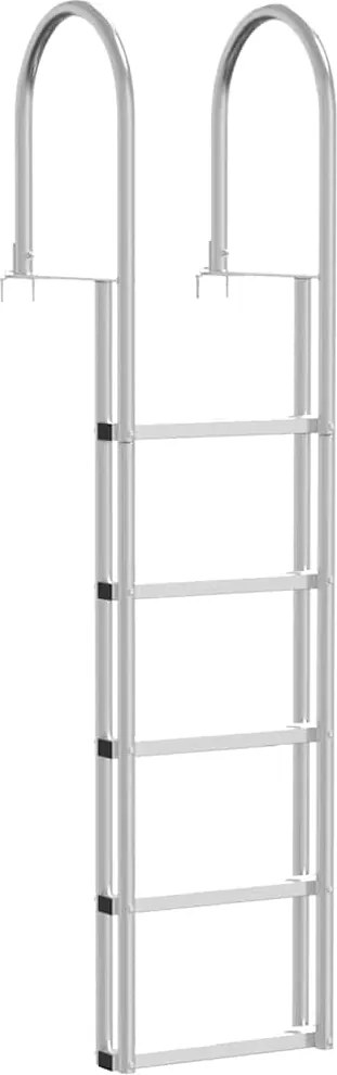 vidaXL 5 lépcsős stég létra Ezüst 45 ×11,5 ×190 cm Alumínium