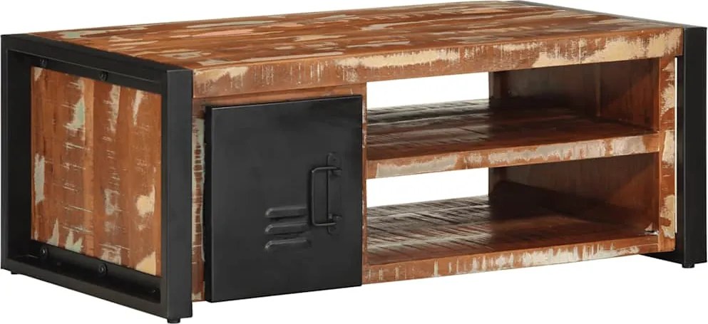 vidaXL dohányzóasztal többszínű 90x50x36cm tömörfa újrahasznosított fa