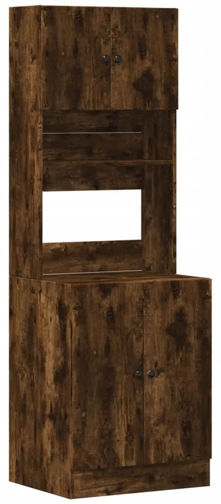 füstös tölgy színű szerelt fa konyhaszekrény 60 x 50 x 180 cm