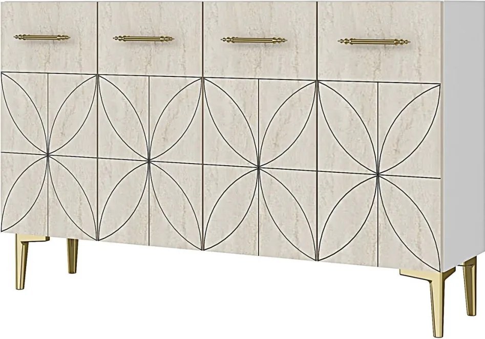 Eliz 120 - White, Travertine