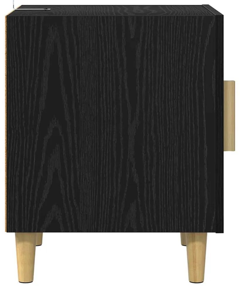 vidaXL Éjjeliszekrény 2 pcs Fekete tölgy 40 x 40 x 50 cm Faanyag
