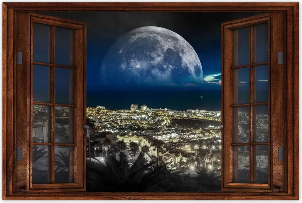 Poszterek 60x40 Hold a város felett Éjszaka