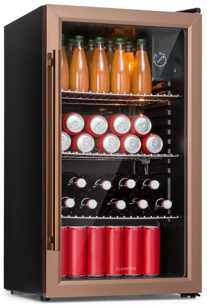 Klarstein Beersafe XXL, hűtőszekrény, 80 liter, 3 polc, E energiahatékonysági osztály, panoráma üvegajtó