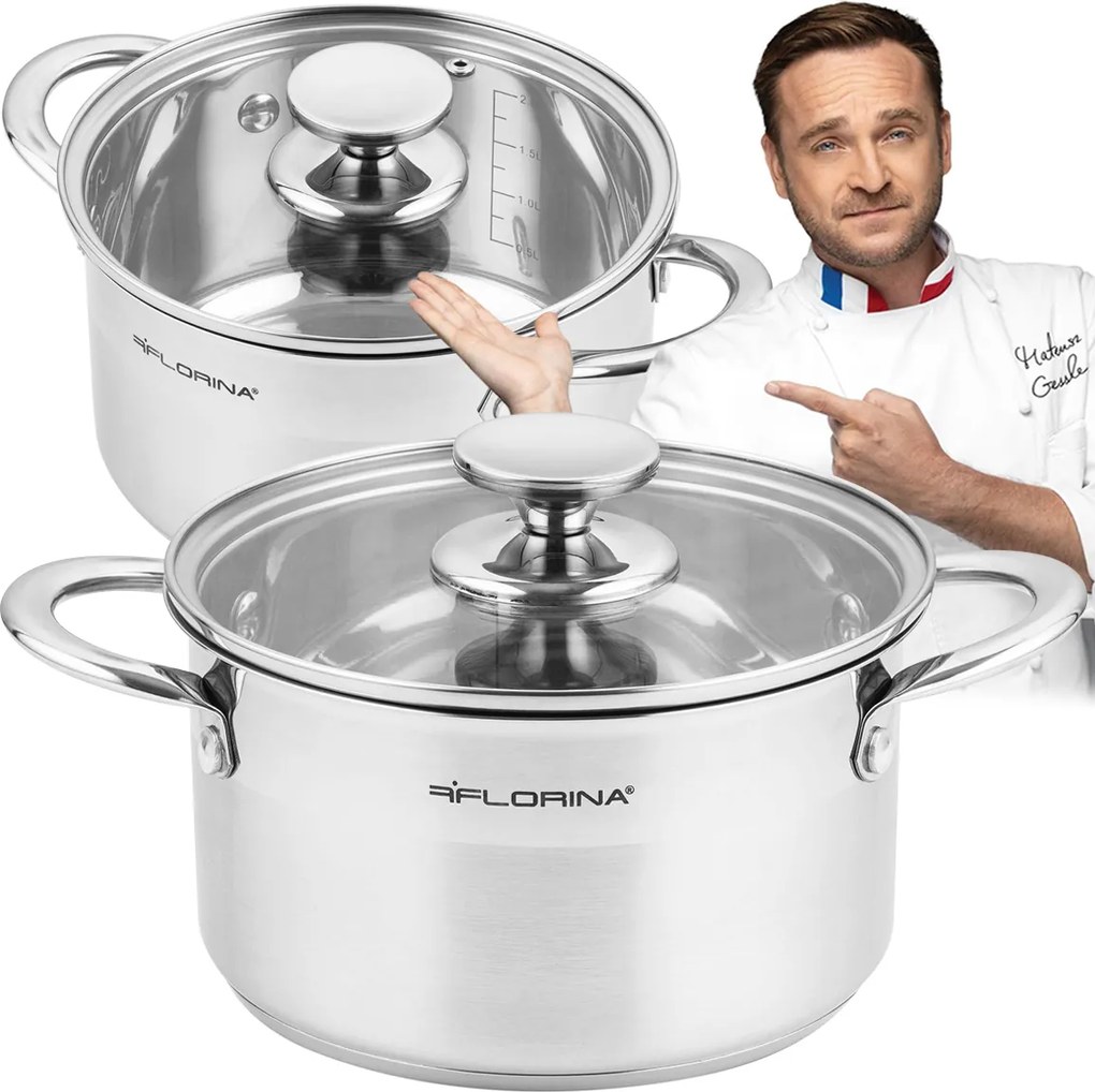 Rozsdamentes Acél Inox Fazék Falcon Fedővel 18cm 2,5L