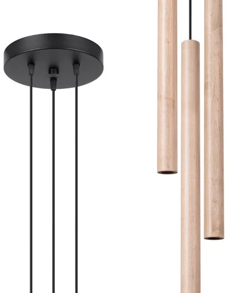 Sollux SL.1268 - Csillár zsinóron PASTELO 3xG9/8W/230V fa