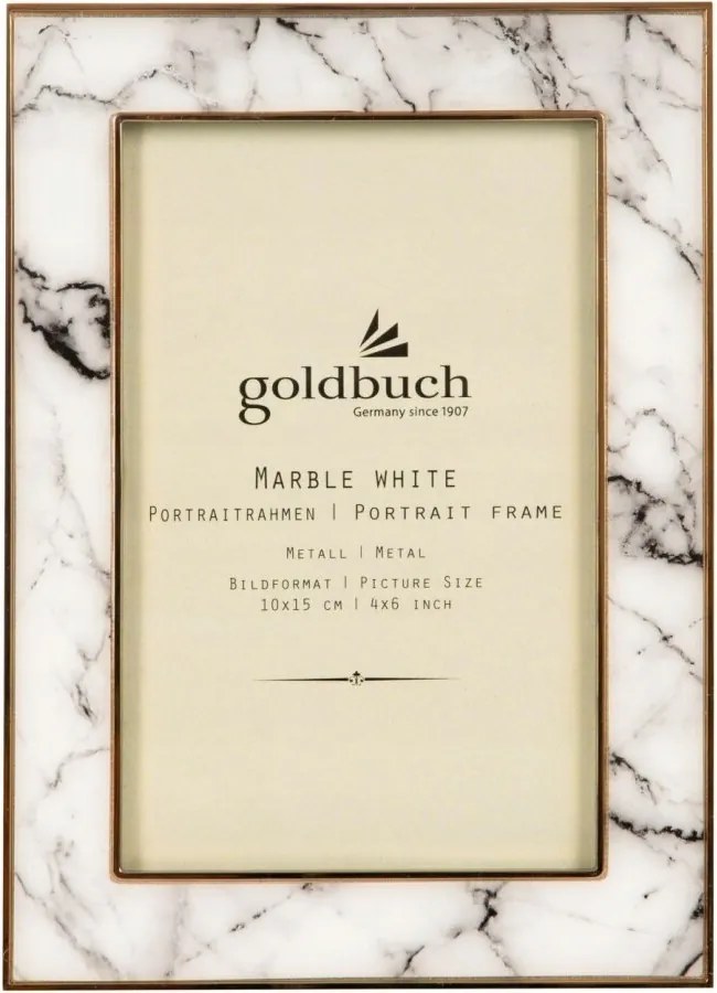 Fém képkeret 10x15 fehér márvány hatású