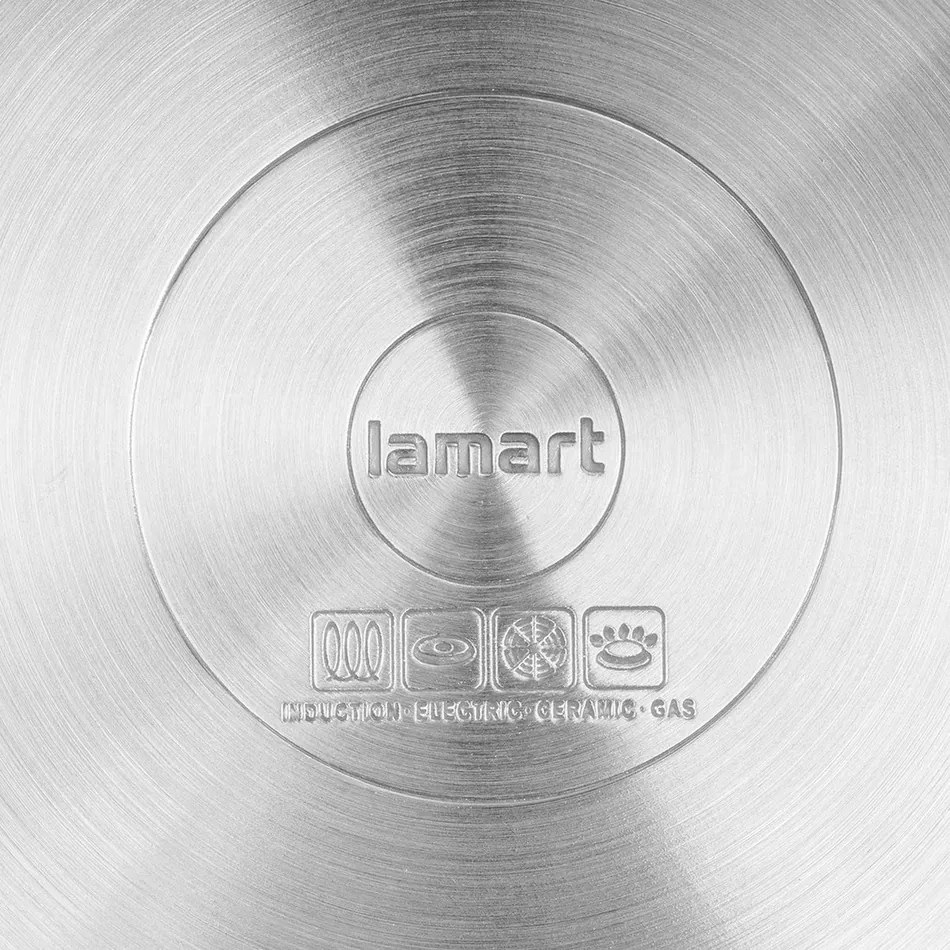 Lamart LTSS2212 Prestige rozsdamentes acél edény fedéllel, 22 x 12,5 cm