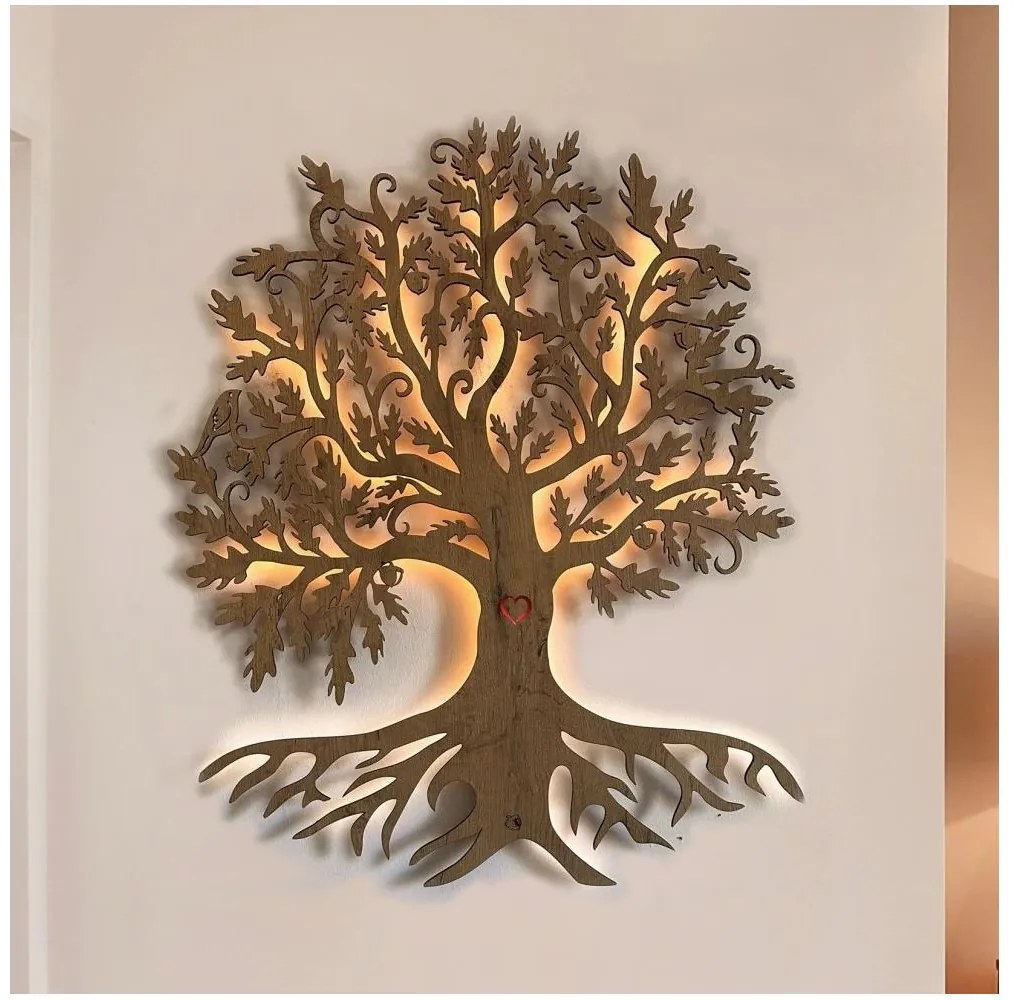 Li-Go 5729/DUB2 - LED fali dekoráció érzékelővel LED/10W/5V 90x110 cm tölgy