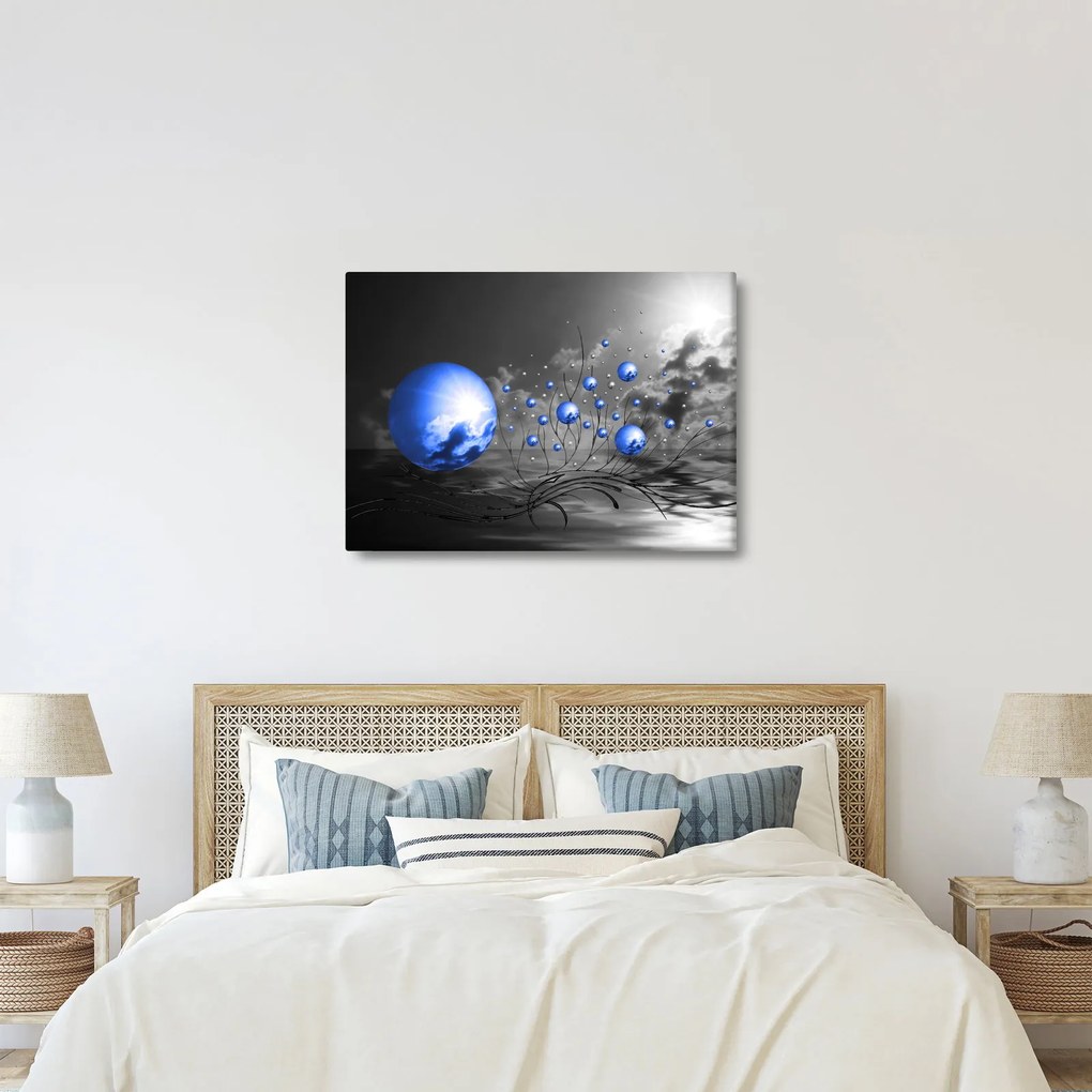 Világoskék gömbök képe (70x50 cm)