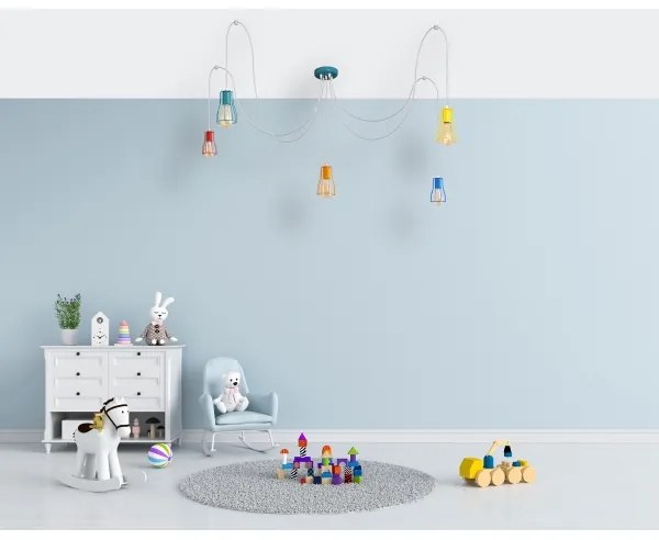 Csillár zsinóron TUBE 5xE27/20W/230V pók