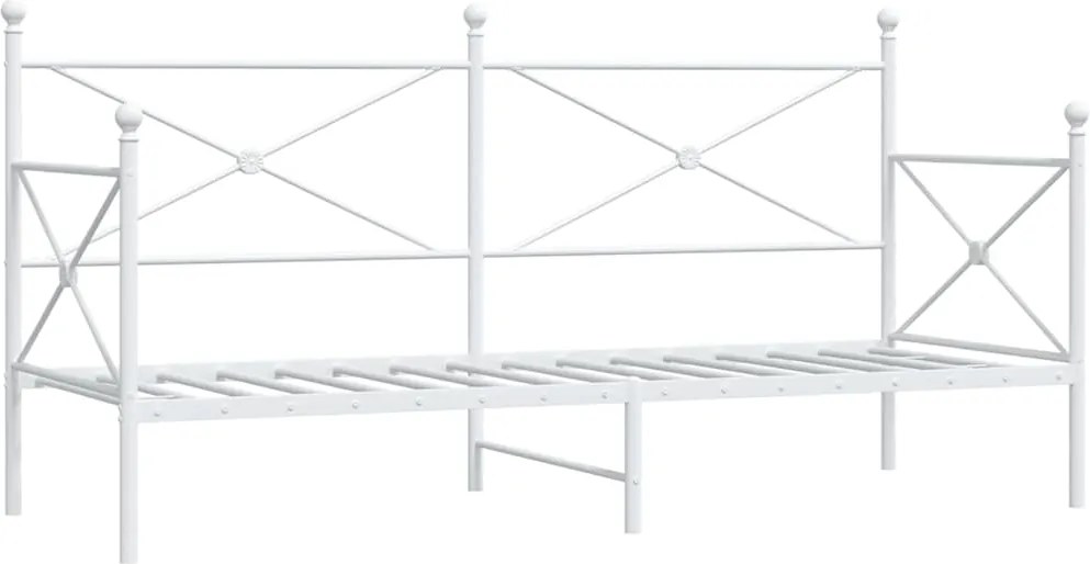 vidaXL kanapéágy matrac nélkül fehér 90x200 cm acél