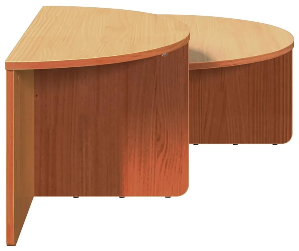 Dohányzóasztal 2 pcs Viaszbarna 79 x 39.5 x 40 cm Tömör fenyőfa