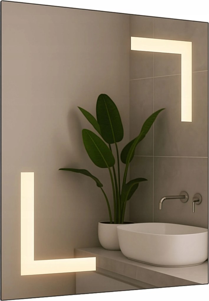 Led Tükör 40x50 Kapcsoló Nélkül Led Háttérvilágítás Aries