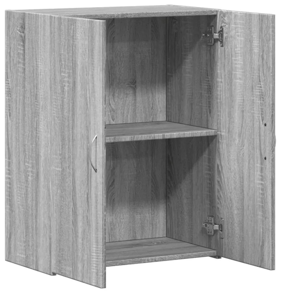 szürke sonoma színű szerelt fa irattartó szekrény 60x32x77,5 cm