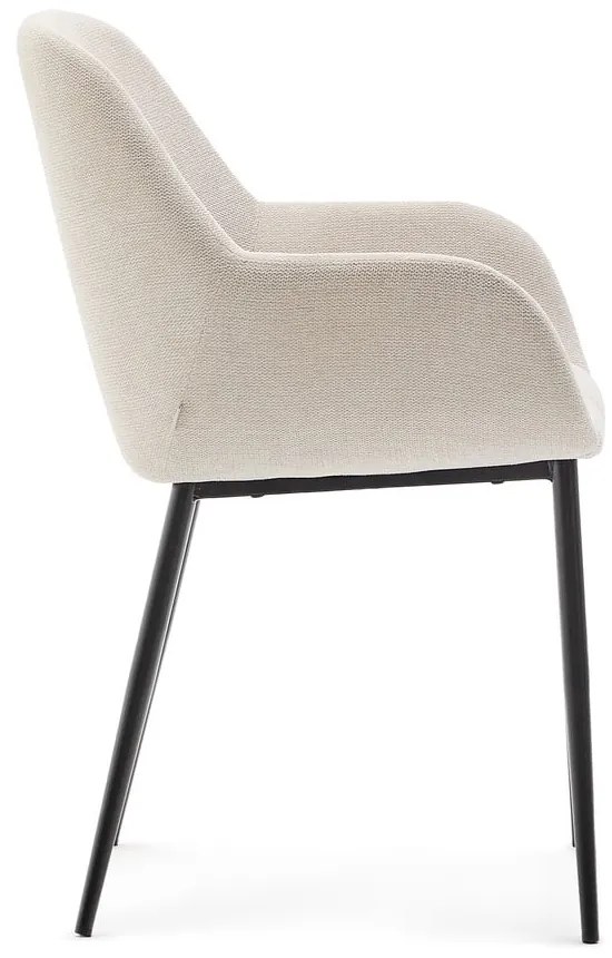Krémszínű kárpitozott étkezőfotel Konna – Kave Home