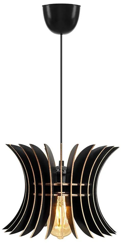Asir Csillár zsinóron 1xE27/60W/230V fekete átm. 20 cm AS0396