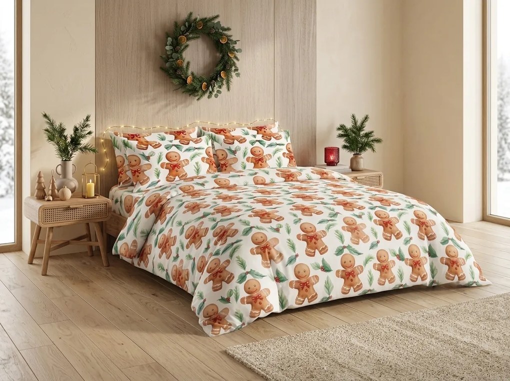 Flanel ágyneműhuzat MERRY GINGER színes kivitel Ágyneműhuzat mérete: 2 db 70 x 90 cm | 200 x 220 cm