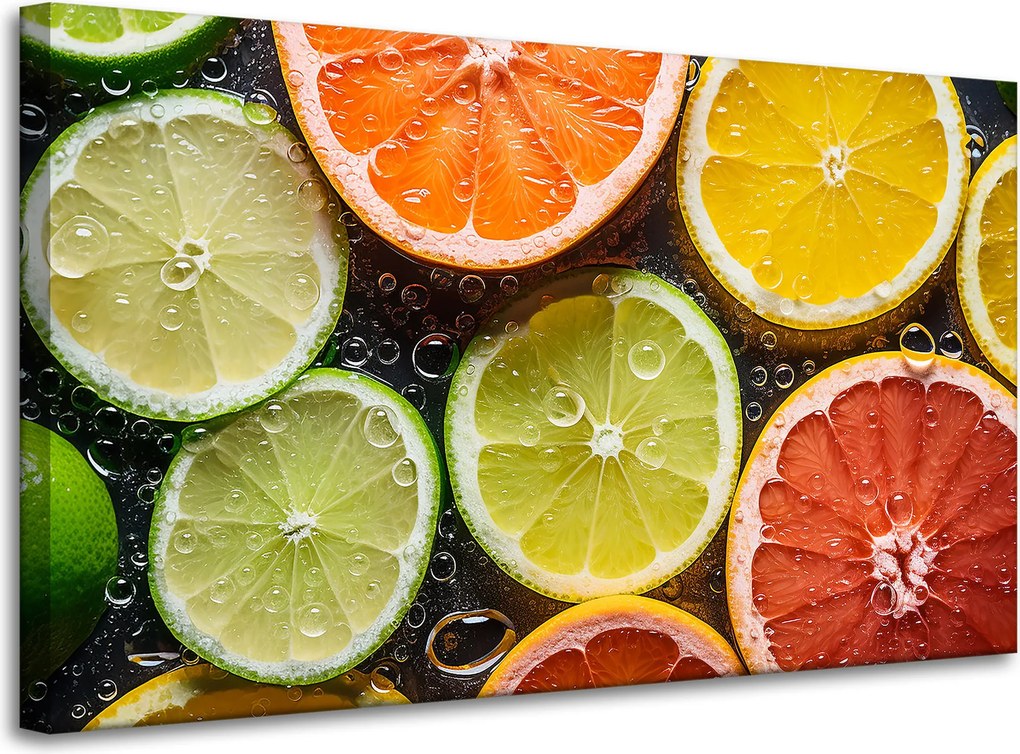 Vászonkép Citrus Frissesség Lime Grapefruit Citrom 100x60