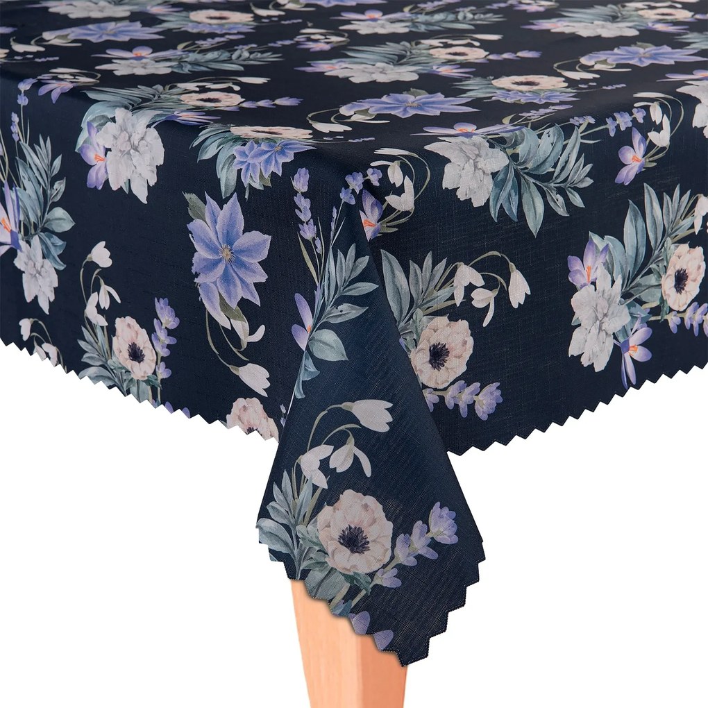 Abrosz foltálló egész évben 120x200 Lengyel virágok sötétkék Nr70
