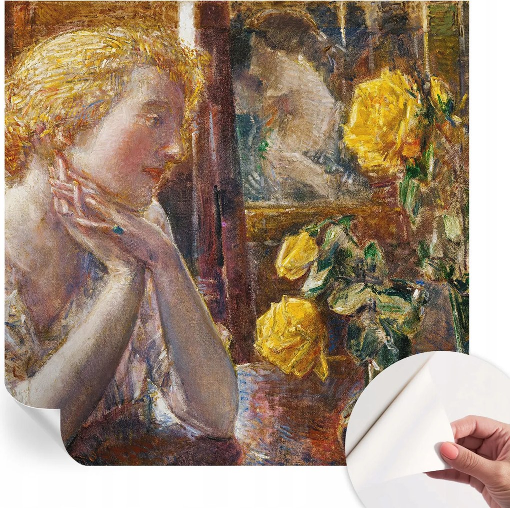 Öntapadós Dekoratív Fotótapéta Hálószobába Nő rózsákkal 250x250