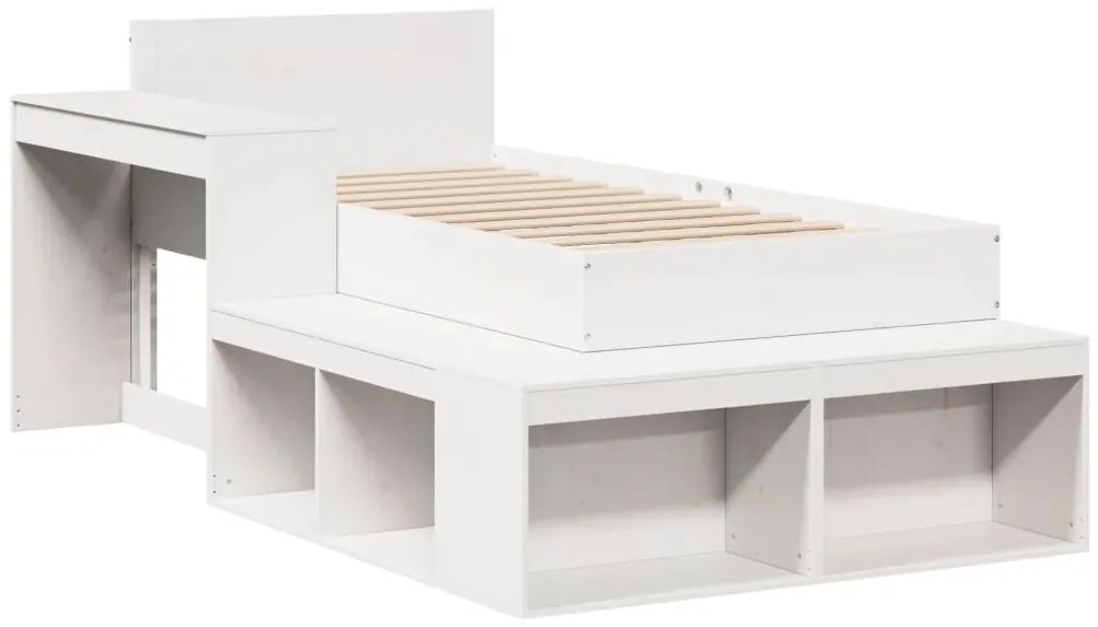 fehér tömör fenyő ágykeret matrac nélkül 80 x 200 cm