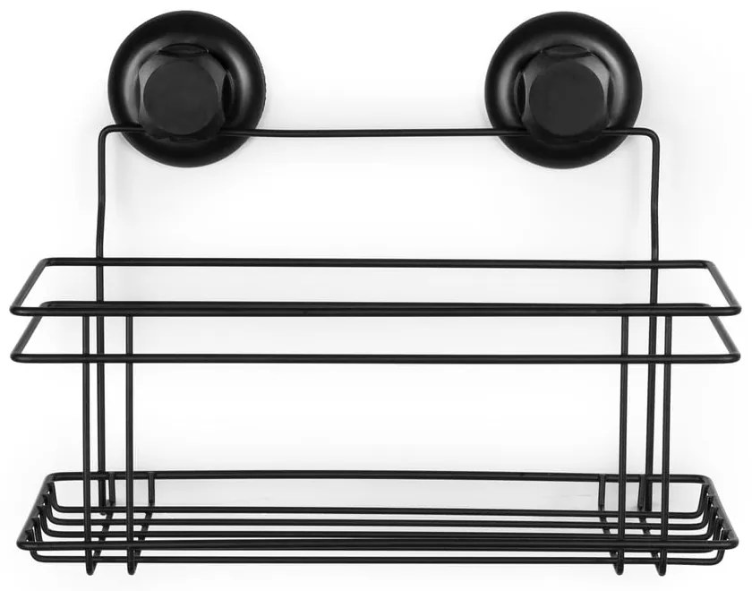 Bestlock Black All Purpose Holder fekete öntapadós fürdőszobai polc, 30 x 20,5 cm - Compactor