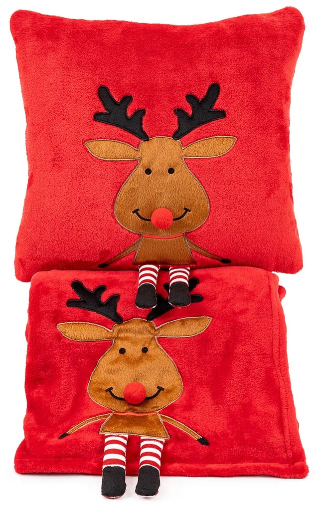 4Home Happy Reindeer karácsonyi párnahuzat, 40 x 40 cm