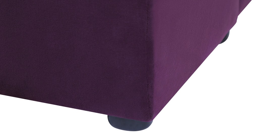 Lila bársony franciaágy ládával 140 x 200 cm NOYERS Beliani