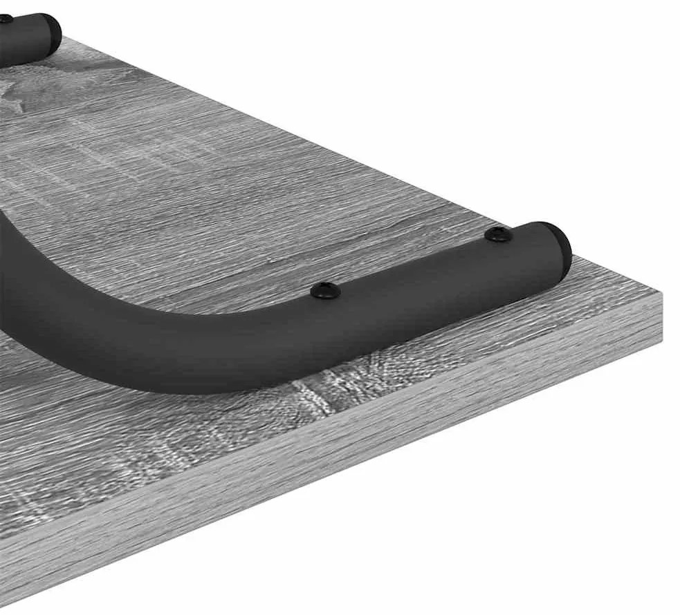 Konzolasztal polcokkal Szürke sonoma 101 x 35 x 80.5 cm Faanyag