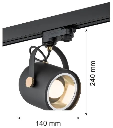 Argon 4311 - NET liánerendszer spotlámpa 1xE27/15W/230V fekete