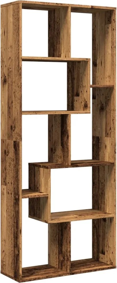 vidaXL antik fa színű fa térelválasztó könyvespolc 67 x 25 x 161,5 cm