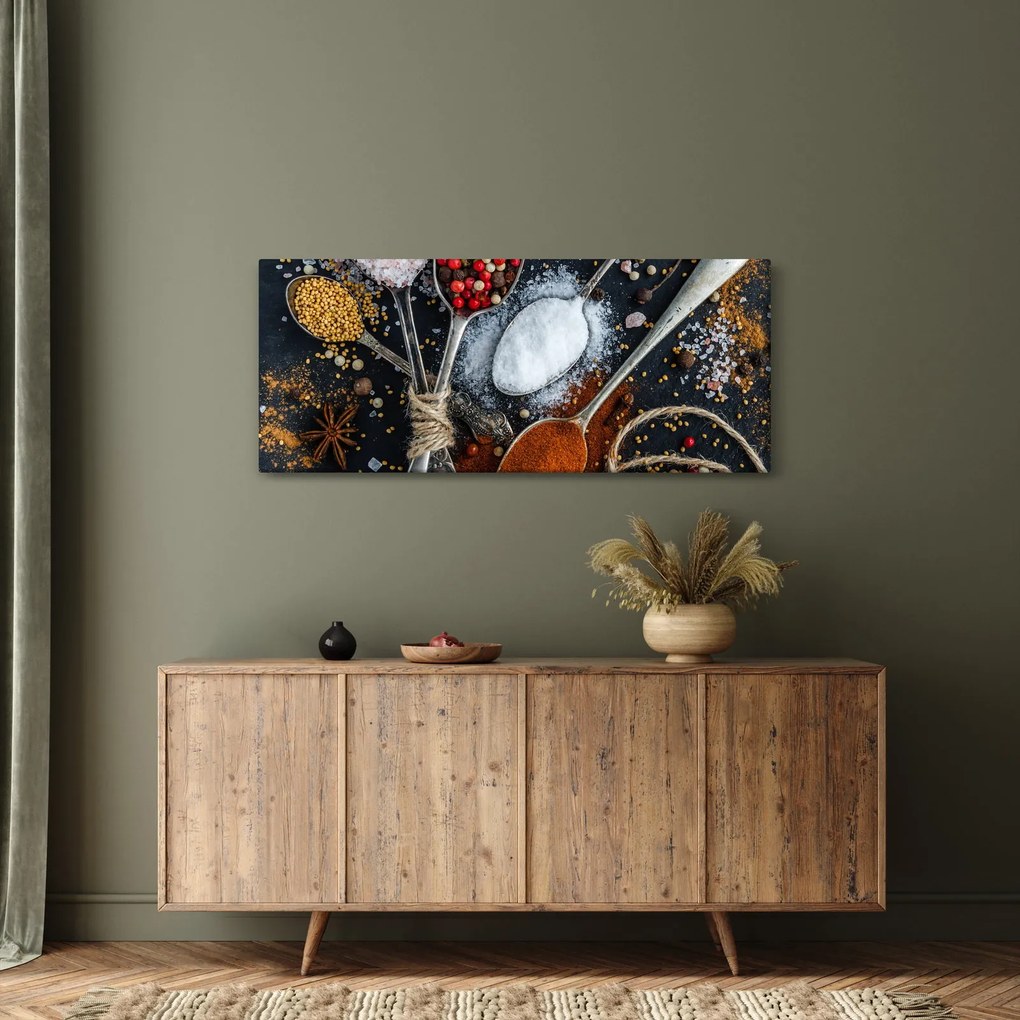 Egy kanál képe fűszerekkel (120x50 cm)