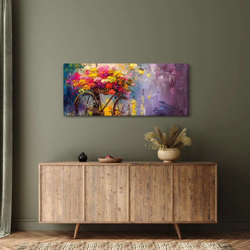 Kép - Kerék virágokkal (120x50 cm)