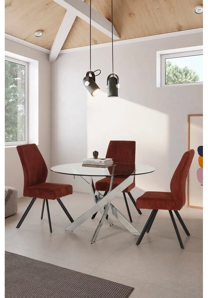 Narancssárga kordbársony étkezőszék szett 2 db-os Anibal – Marckeric