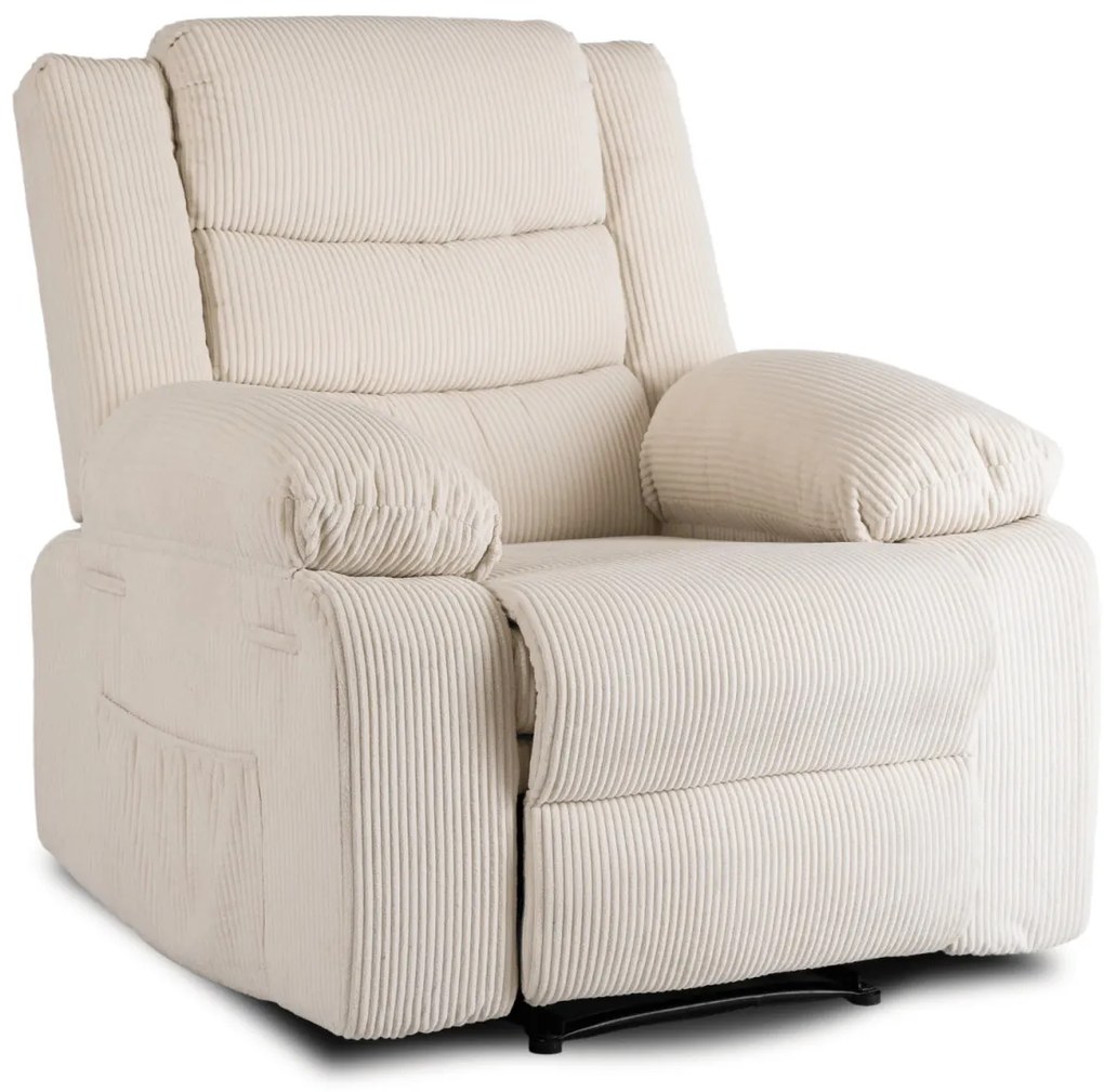 Relaxfotel Bézs Kordbársony Kárpittal. Arturo