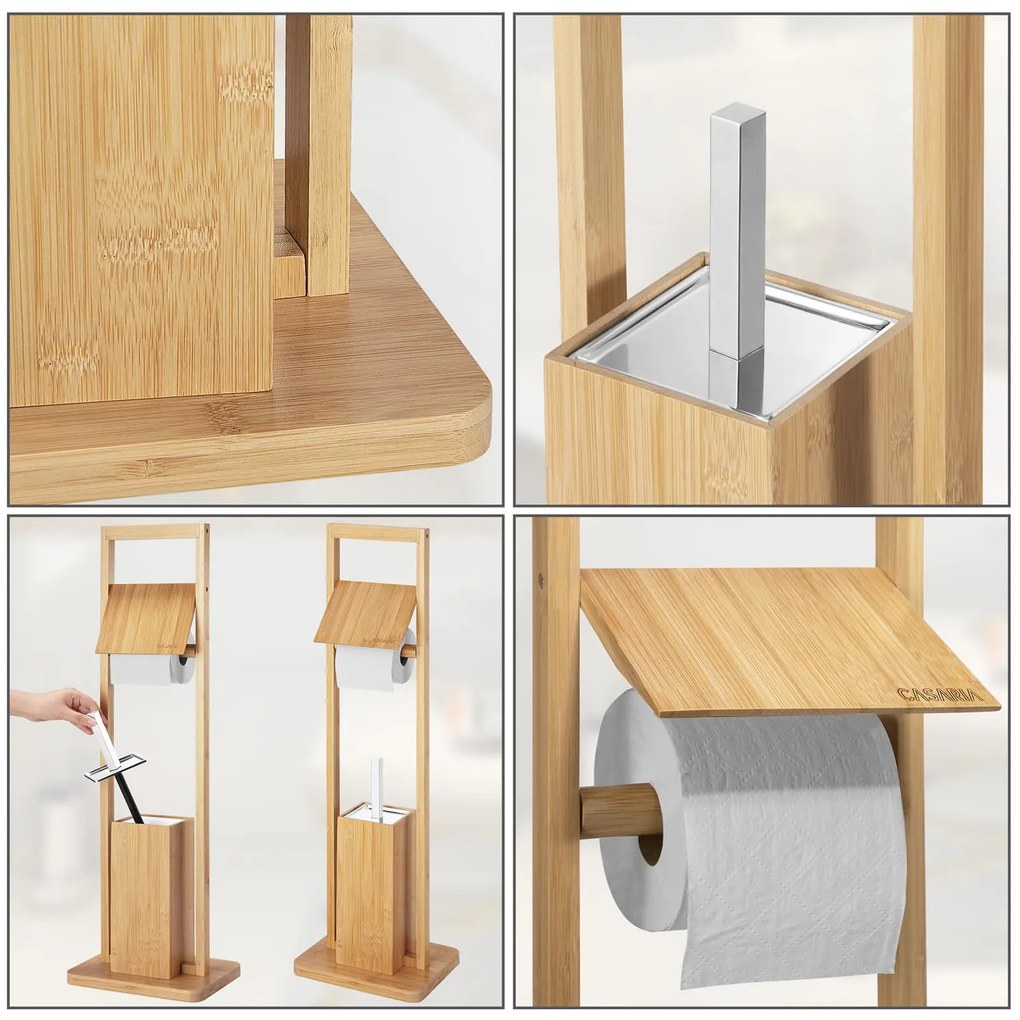 WC-állvány bambusz 83x24,5x20 cm
