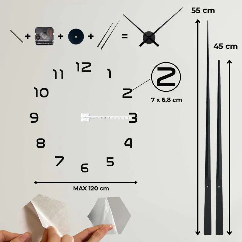 Öntapadós 3D óra - NUMBEA